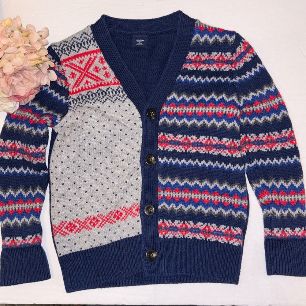 Boys Fair Isle Cardigan 4T BabyGap Boys Nordic Cardigan 4T Boys Holiday cardi